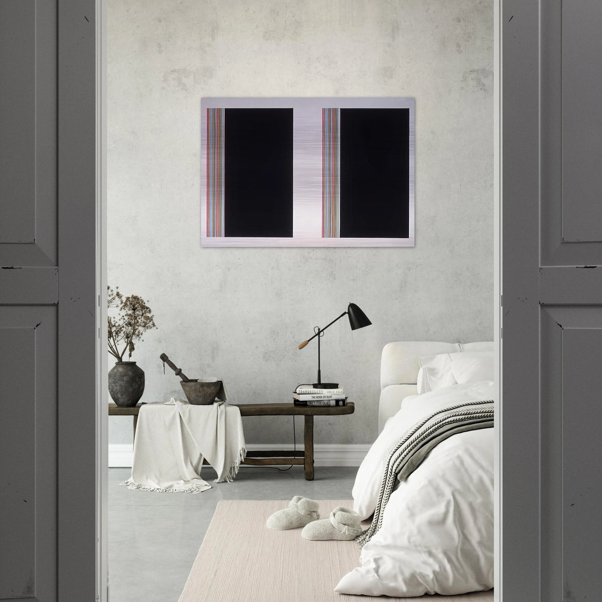Looking Glass - Color Field Painting - Gene Davis Brushed Aluminum Print - 70x100 cm / 28x40 inches | Gene Davis Aluminum Print | Gene Davis Prints
