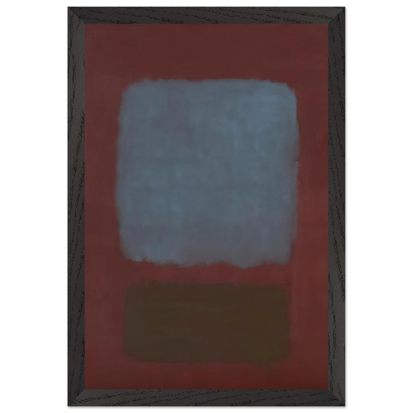 Mark Rothko - No. 37No. 19 Slate Blue and Brown on Plum - 1958 Wall Art - 21x29.7 cm / 8x12" - Premium Wooden Framed Poster With Fine Art Paper-canvas - White frame
