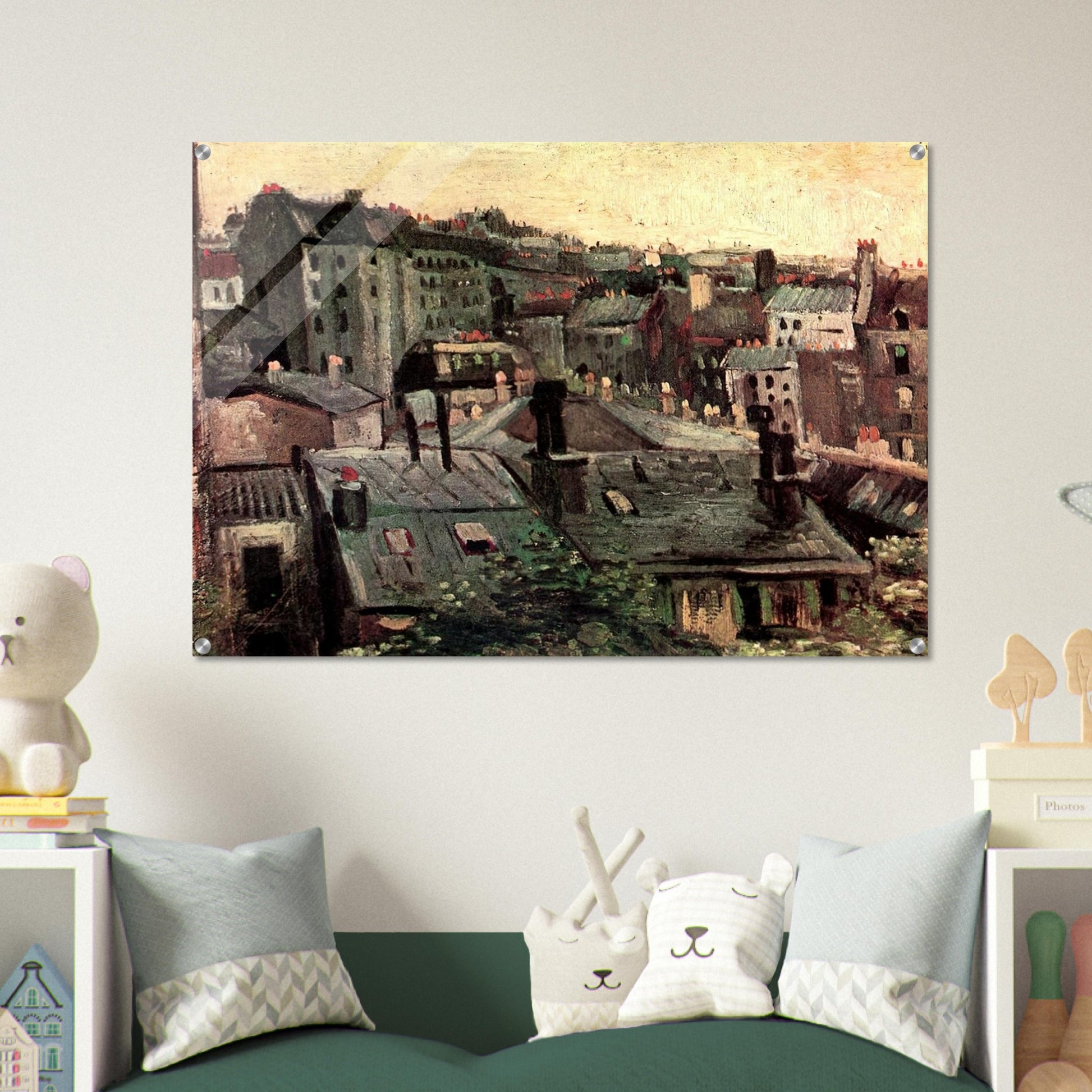 View of Roofs and Backs of Houses - Vincent van Gogh Acrylic Print - 70x100 cm / 28x40″ inches | Vincent van Gogh Wall Art | Vincent van Gogh Prints