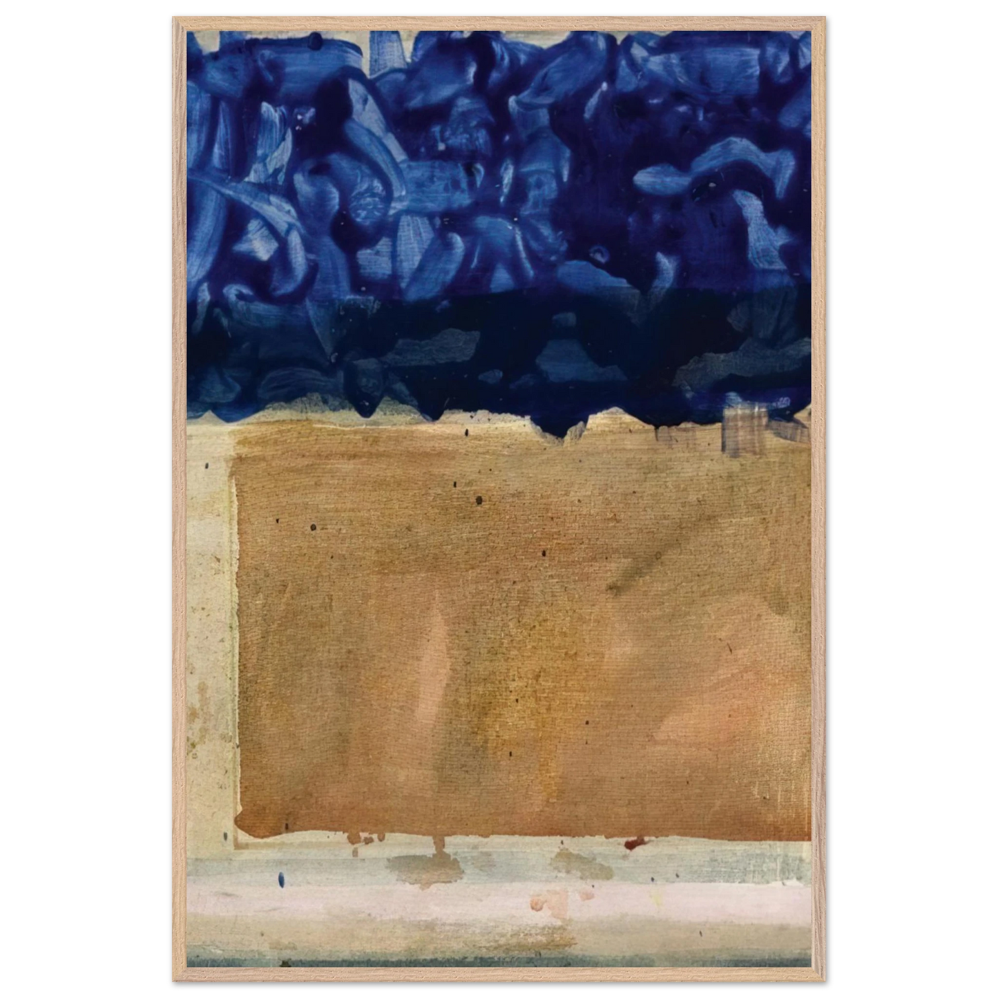 Helen Frankenthaler - Shoreline - 1952 Wall art - 45x60 cm / 18x24 inches - Premium Wooden Framed Poster With Fine Art Paper-canvas - Wood frame