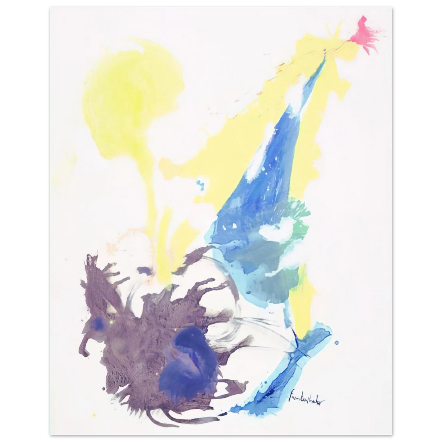 Helen Frankenthaler - Moving Day - 1961 Wall art - 50x70 cm / 20x28 inches - Premium Wooden Framed Poster With Fine Art Paper-canvas - White frame
