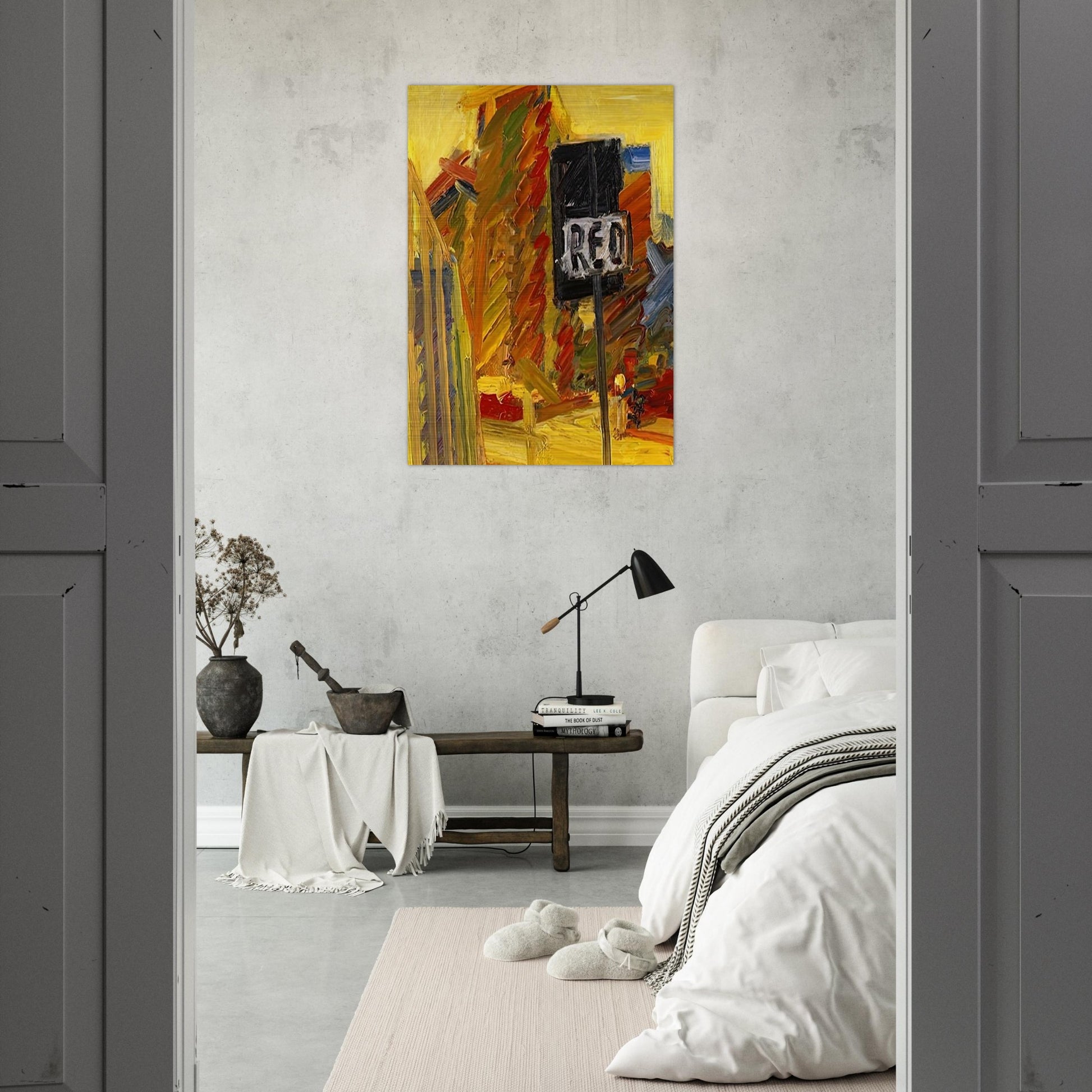 TOWER BLOCKS - Frank Auerbach Brushed Aluminum Print - 70x100 cm / 28x40 inches | Frank Auerbach Aluminum Print | Frank Auerbach Prints