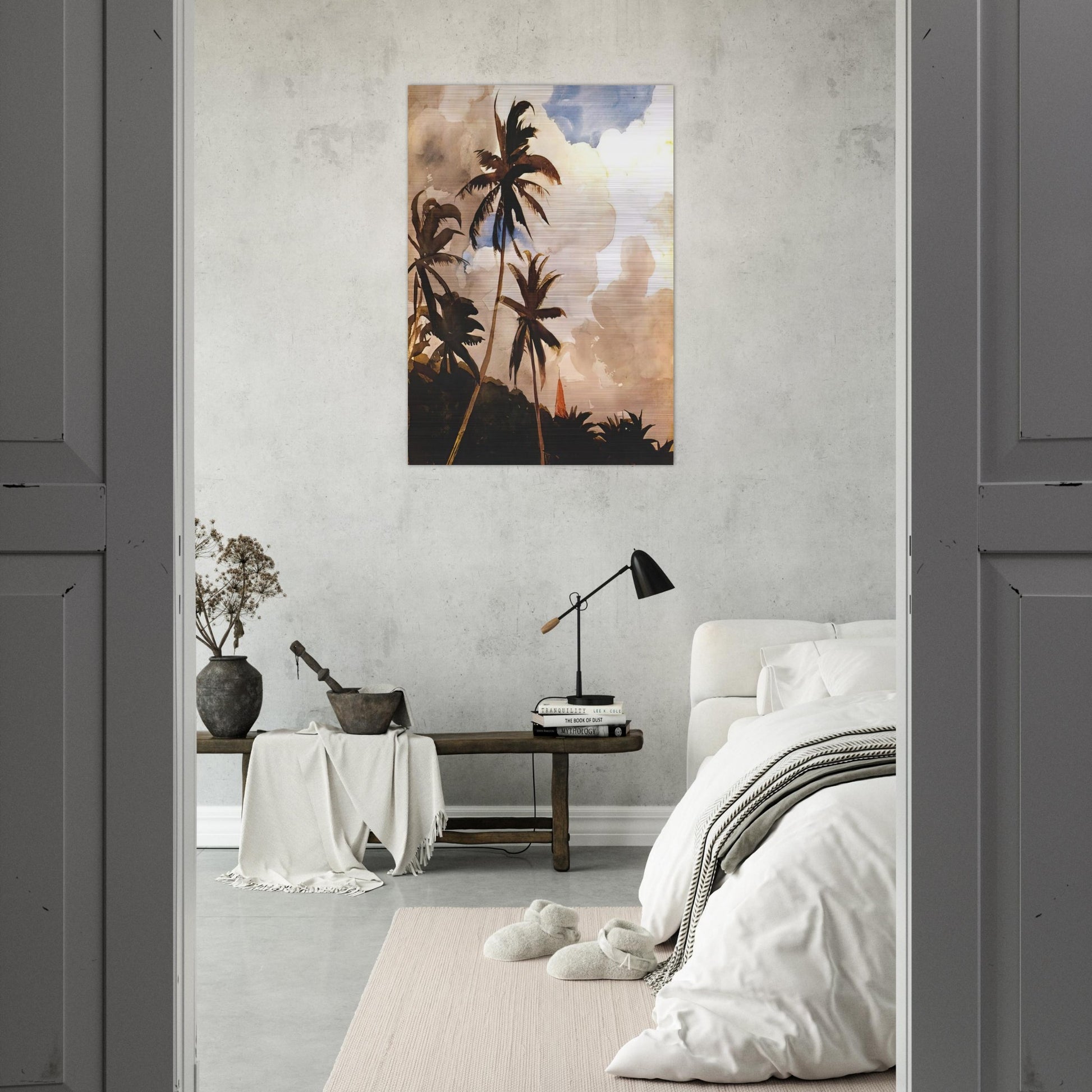 PALM TREES BAHAMAS - Winslow Homer Brushed Aluminum Print - 70x100 cm / 28x40 inches | Winslow Homer Aluminum Print | Winslow Homer Prints