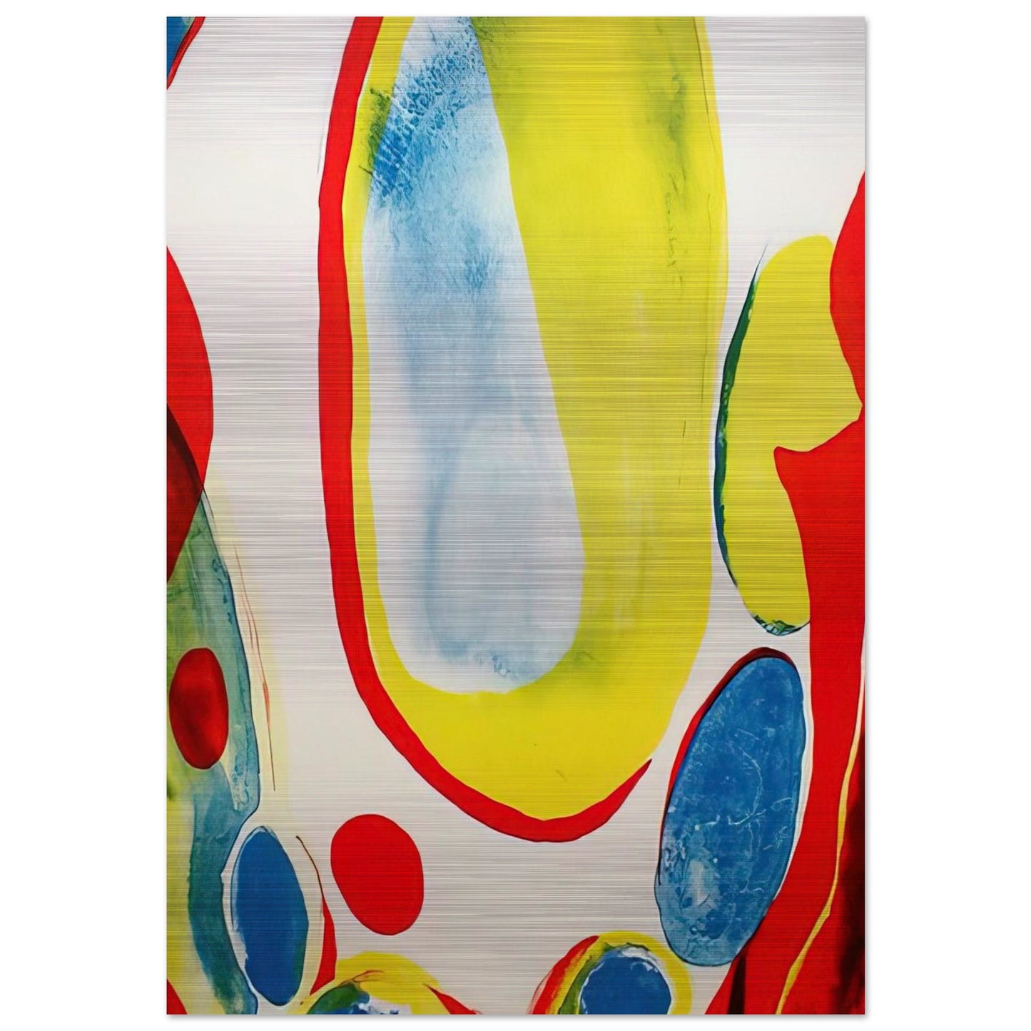Red, Yellow and Blue - Alice Baber Brushed Aluminum Print - 70x100 cm / 28x40 inches | Alice Baber Aluminum Print | Alice Baber Prints