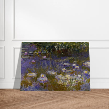 Water Lilies, Yellow and Lilac - claude monet Brushed Aluminum Print - 70x100 cm / 28x40 inches | claude monet Aluminum Print | claude monet Prints