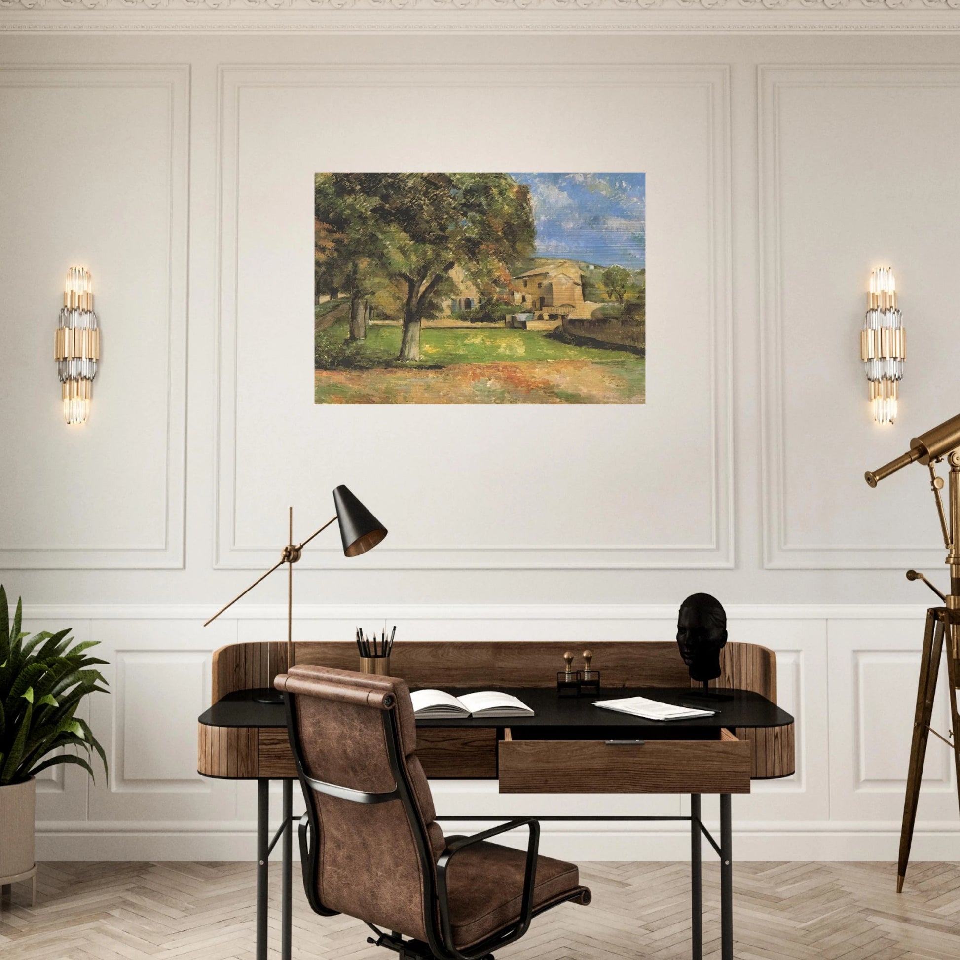 Horse-chestnut-trees in Jas de Bouffan - Paul Cézanne Brushed Aluminum Print - 70x100 cm / 28x40 inches | Paul Cézanne Aluminum Print | Paul Cézanne Prints