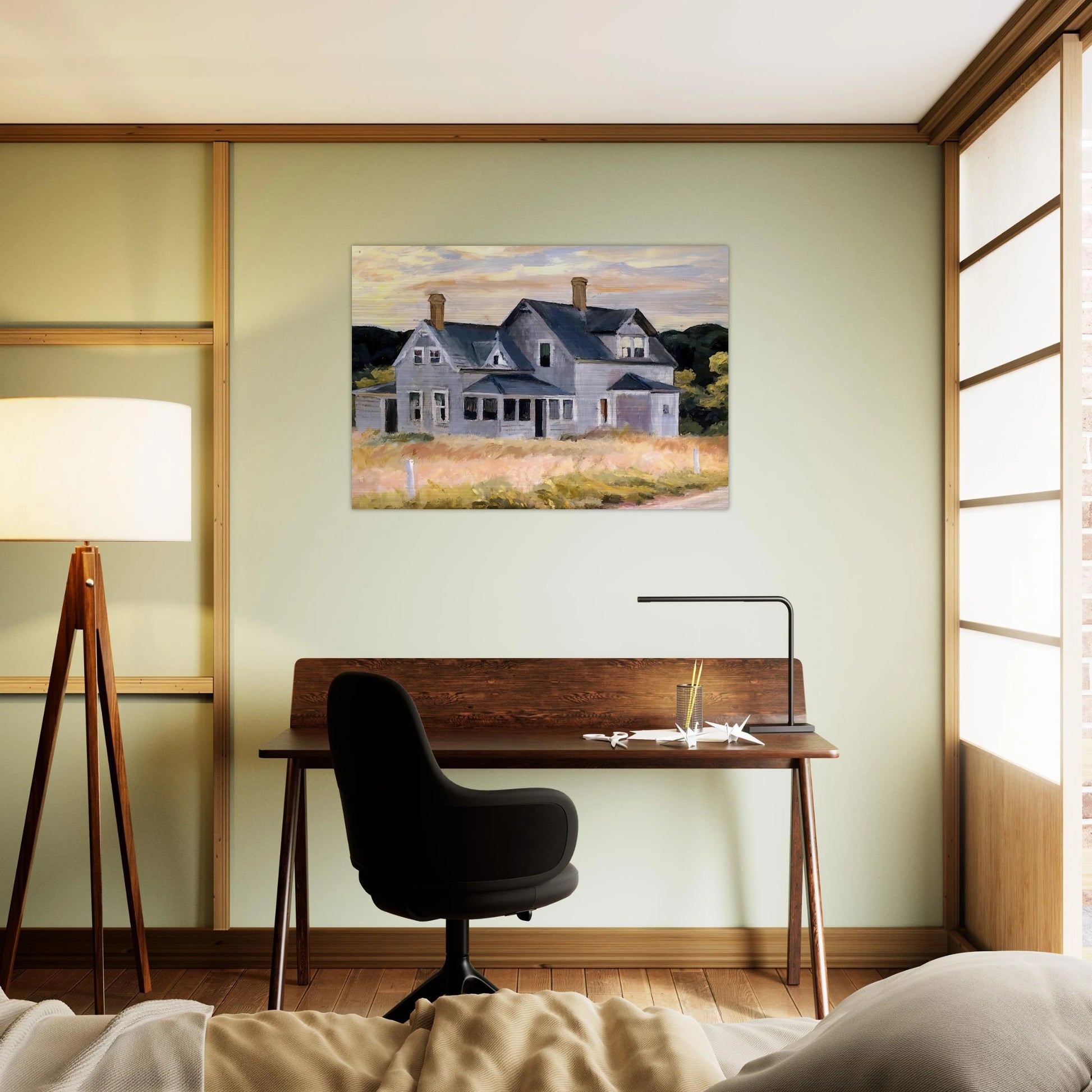House by a Road - Edward Hopper Brushed Aluminum Print - 70x100 cm / 28x40 inches | Edward Hopper Aluminum Print | Edward Hopper Prints
