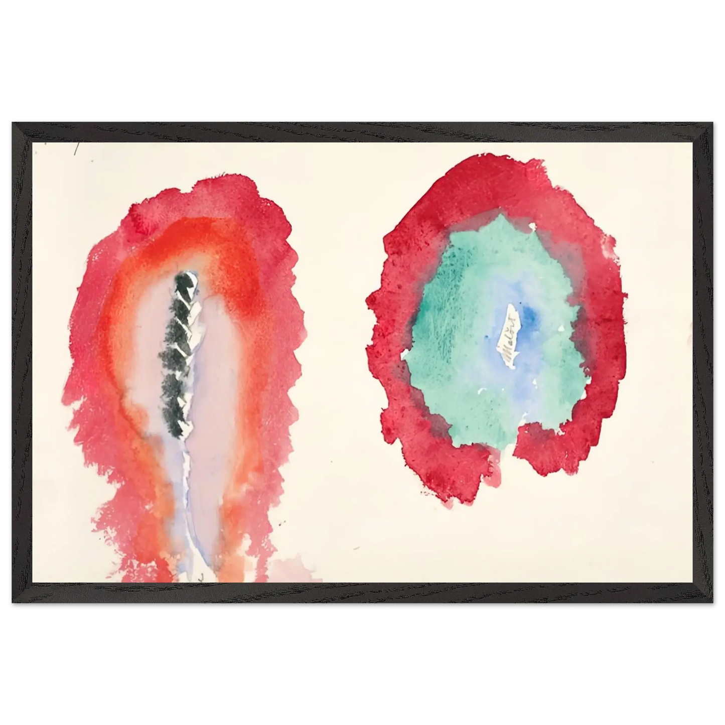 Hilma af Klint - WHEAT AND WORMWOOD 1922 Wall art - 30x40 cm / 12x16 Inches - Premium Wooden Framed Poster With Fine Art Paper - Wood frame