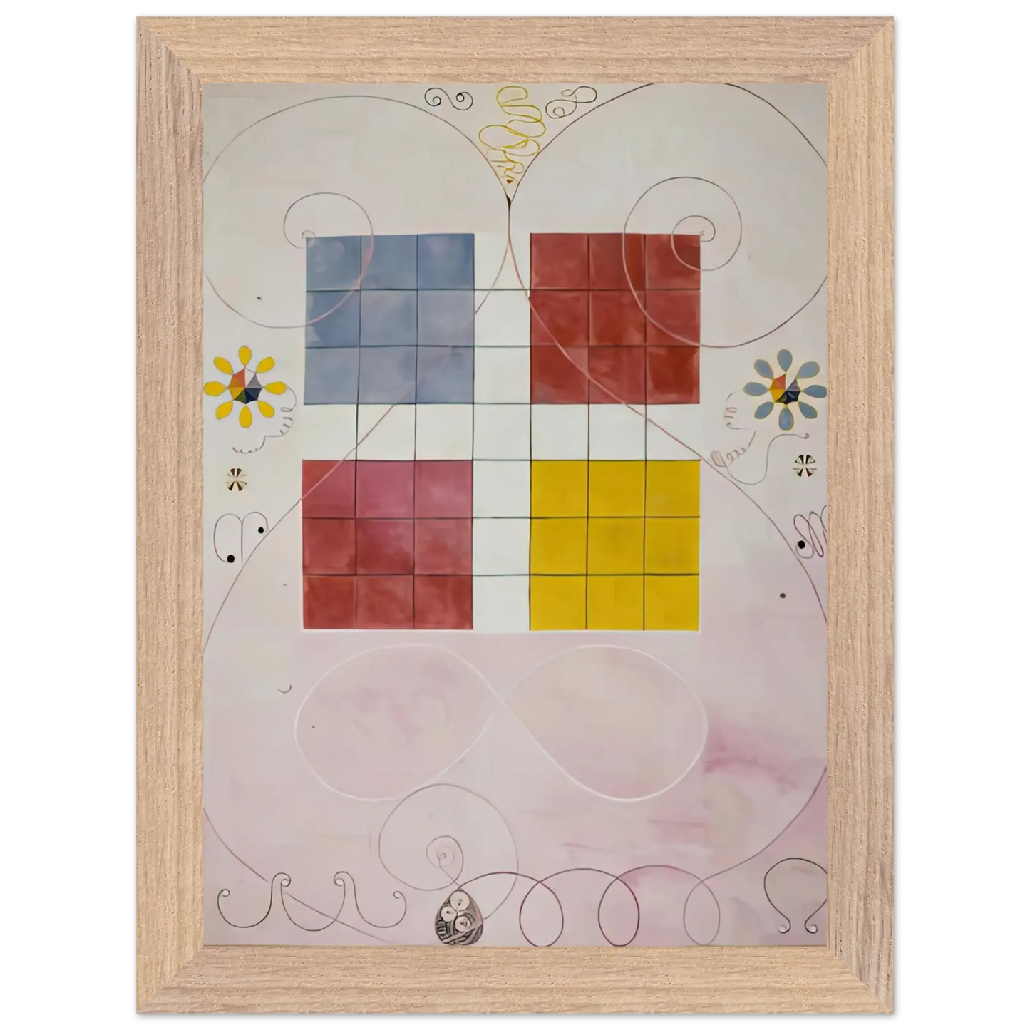 Hilma af Klint - DE TIO ST RSTA N 10 ALDERDOMEN 1907 Wall art - 21x29.7 cm / 8x12" - Premium Wooden Framed Poster With Fine Art Paper - Wood frame