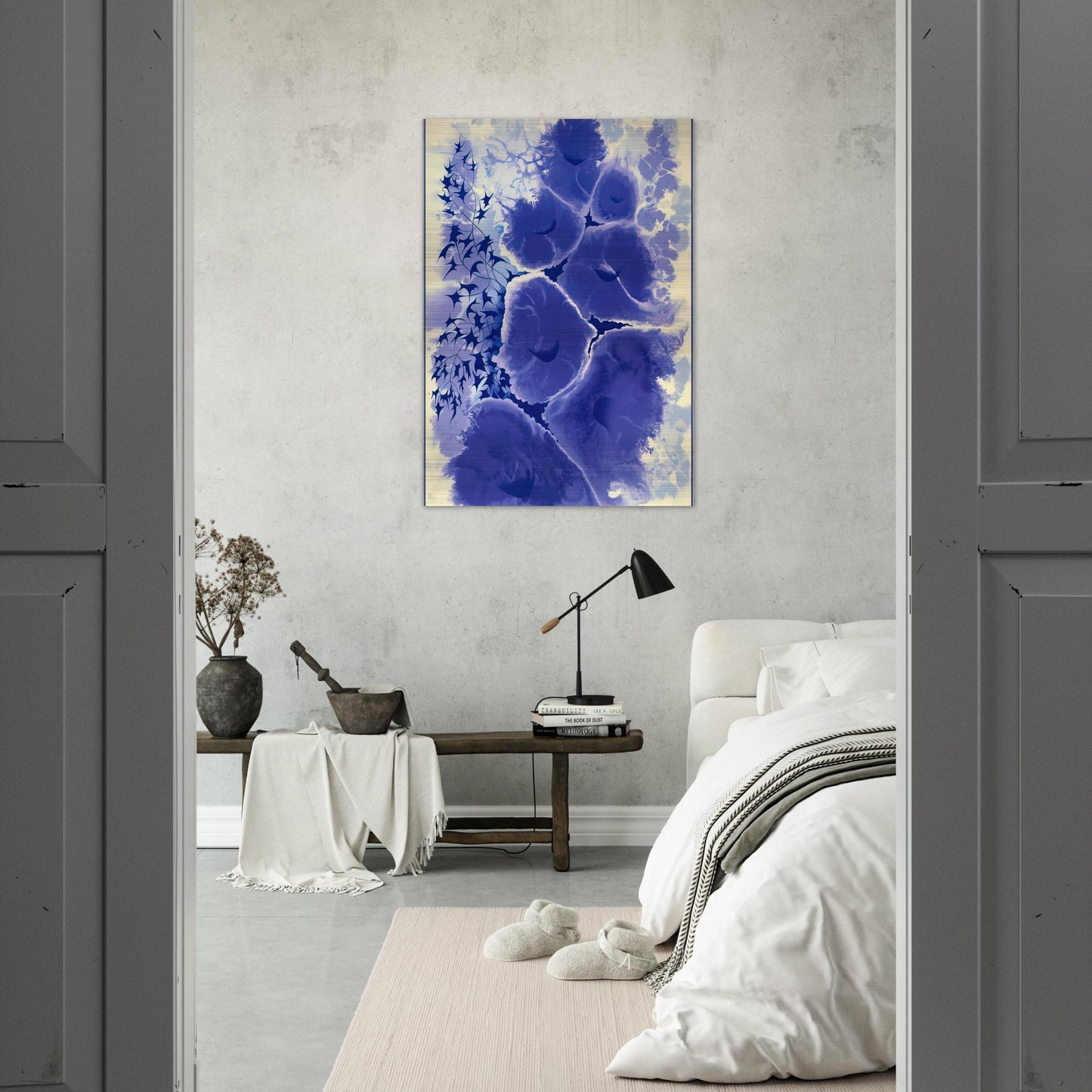 Mauve Floral - Eyvind Earle Brushed Aluminum Print - 70x100 cm / 28x40 inches | Eyvind Earle Aluminum Print | Eyvind Earle Prints