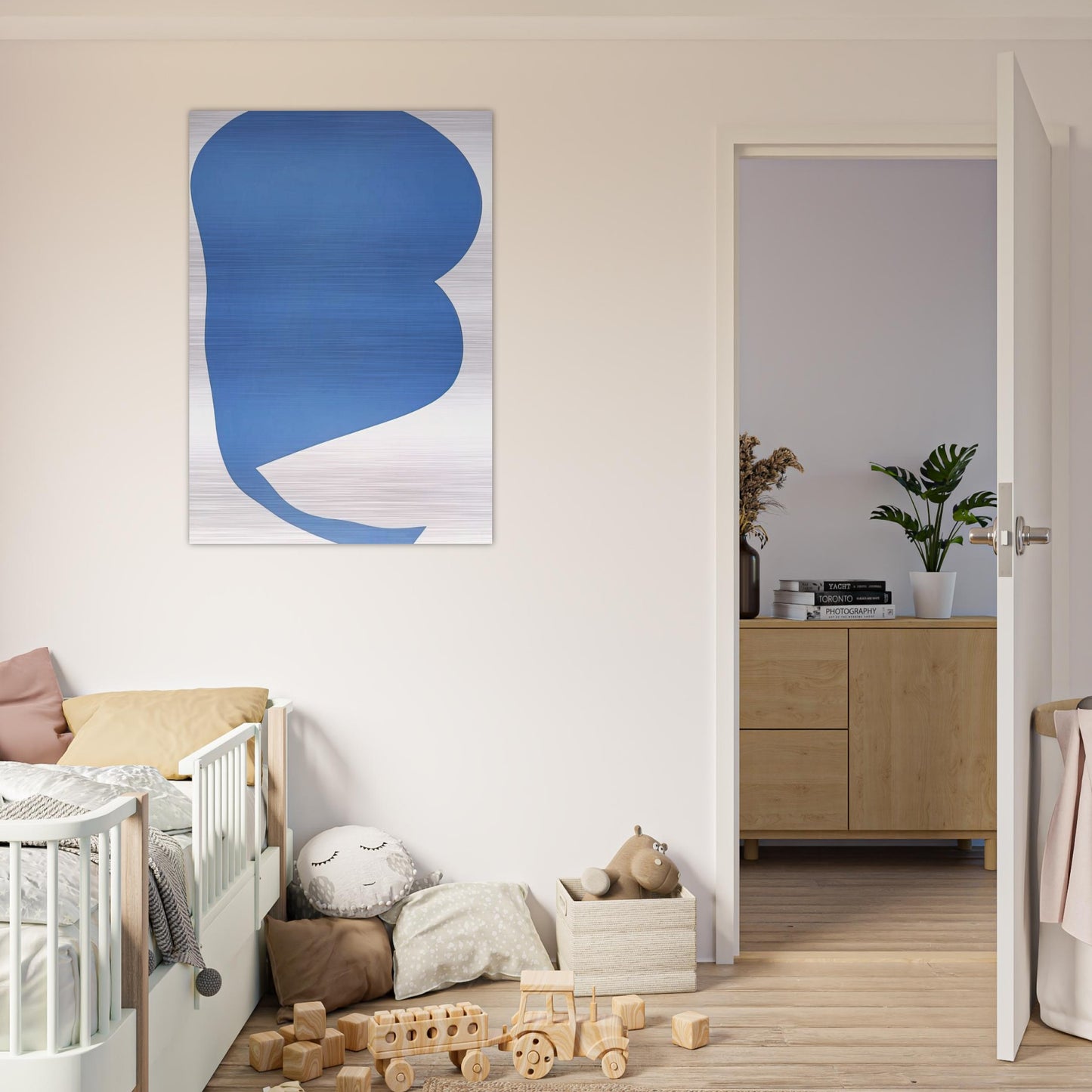 Blue on White - Ellsworth Kelly Brushed Aluminum Print - 70x100 cm / 28x40 inches | Ellsworth Kelly Aluminum Print | Ellsworth Kelly Prints