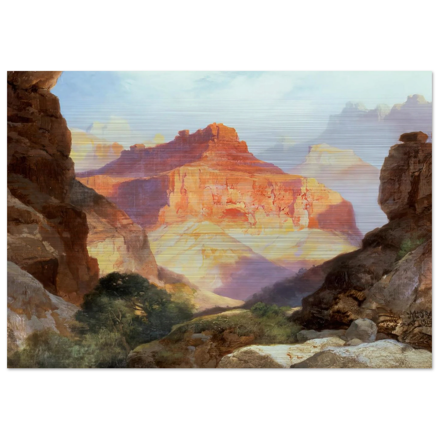 Under the Red Wall - Thomas Moran Brushed Aluminum Print - 70x100 cm / 28x40 inches | Thomas Moran Aluminum Print | Thomas Moran Prints