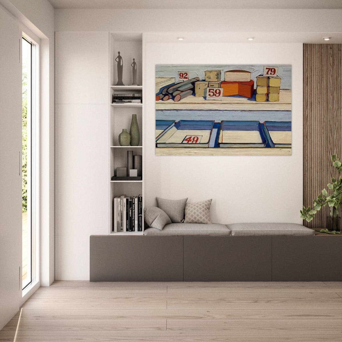 Delicatessen Counter - 1962 - Wayne Thiebaud Art Prints - 100x150 cm / 40x60″ inches | Wayne Thiebaud Poster | Wayne Thiebaud Prints