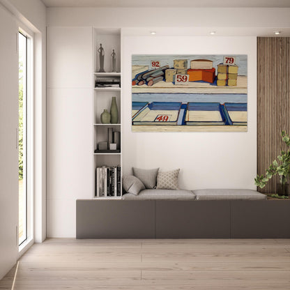 Delicatessen Counter - 1962 - Wayne Thiebaud Art Prints - 100x150 cm / 40x60″ inches | Wayne Thiebaud Poster | Wayne Thiebaud Prints