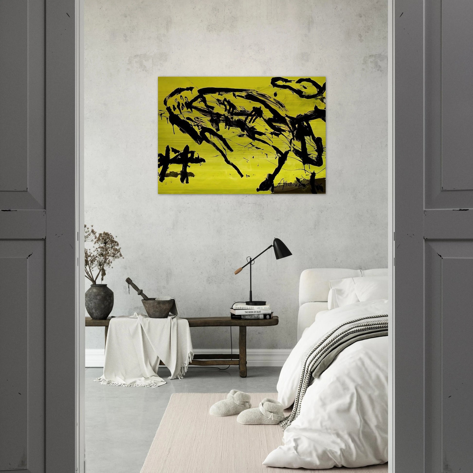 Hirschkuh - Tachisme - Emil Schumacher Brushed Aluminum Print - 70x100 cm / 28x40 inches | Emil Schumacher Aluminum Print | Emil Schumacher Prints
