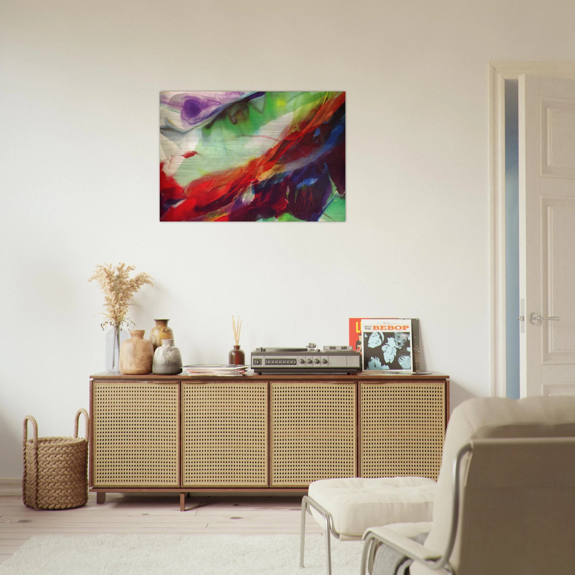 Phenomena Sun over the Hour Glass - 1966 - Paul Jenkins Brushed Aluminum Print - 70x100 cm / 28x40 inches | Paul Jenkins Aluminum Print | Paul Jenkins Prints