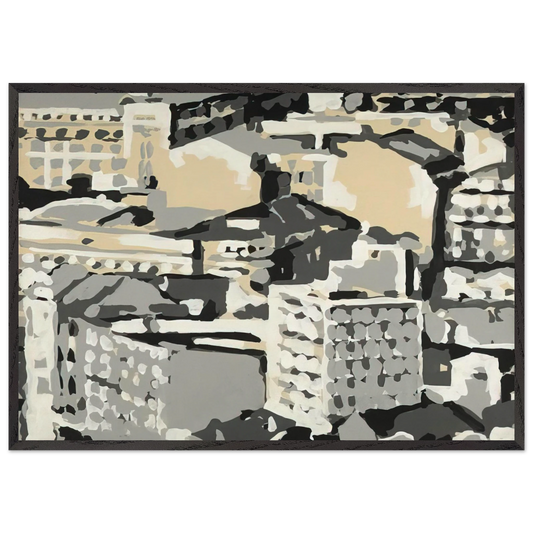 TOWNSCAPE 1969 0 - Gerhard Richter 70x100 cm / 28x40 inches Framed Art Print – Black Wooden Frame