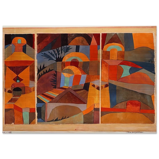 TEMPLE GARDENS 1920 - Paul Klee Brushed Aluminum Print - 70x100 cm / 28x40 inches | Paul Klee Aluminum Print | Paul Klee Prints