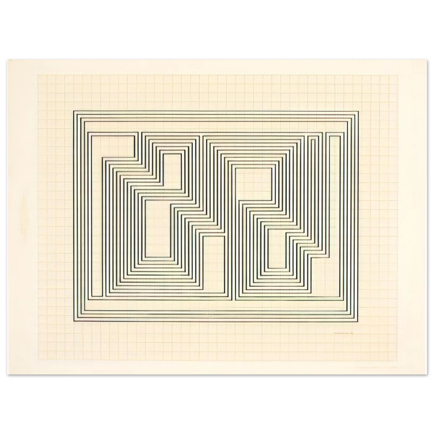 Josef Albers - GRAPHIC TECTONIC 1941  75x100 cm / 30x40inches Fine Art Poster