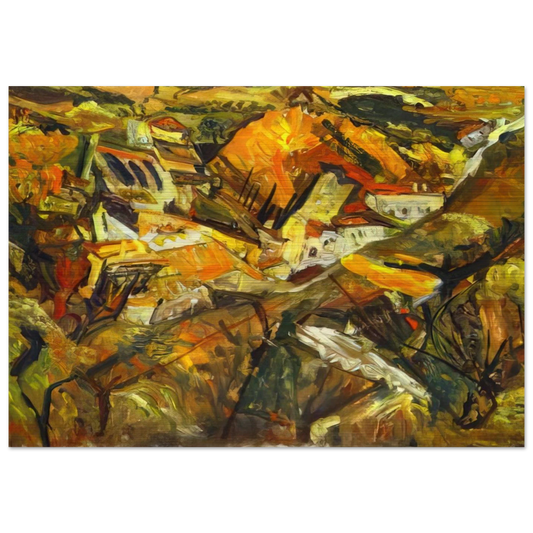 CERET LANDSCAPE - Chaim Soutine Brushed Aluminum Print - 70x100 cm / 28x40 inches | Chaim Soutine Aluminum Print | Chaim Soutine Prints