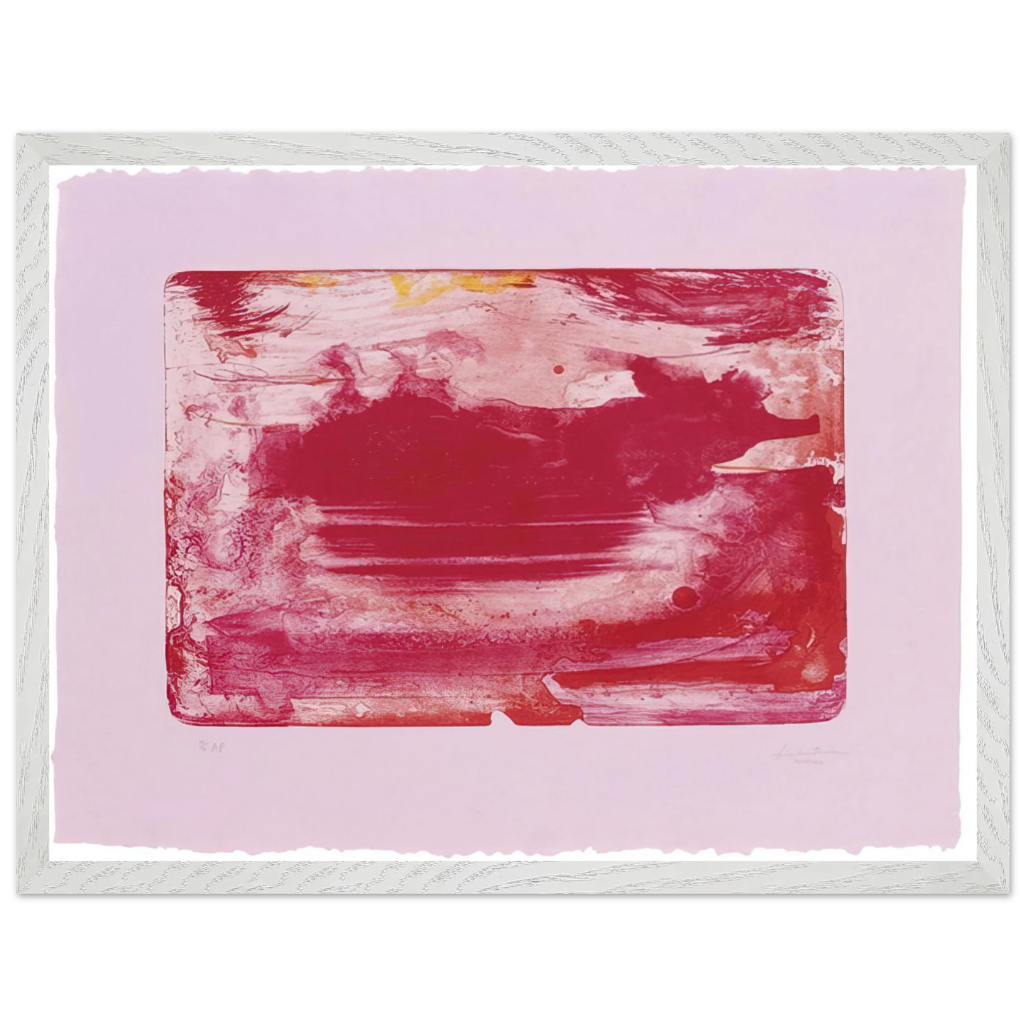 Helen Frankenthaler - The Red Sea - 1982 Wall art - 20x25 cm / 8x10 inches - Premium Wooden Framed Poster With Fine Art Paper-canvas - White frame