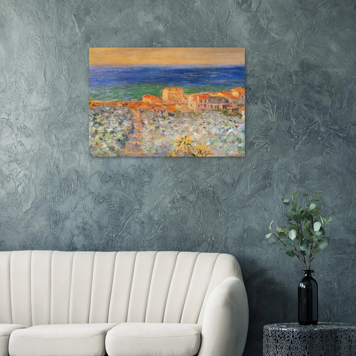 Burgo Marina at Bordighera - claude monet Brushed Aluminum Print - 70x100 cm / 28x40 inches | claude monet Aluminum Print | claude monet Prints
