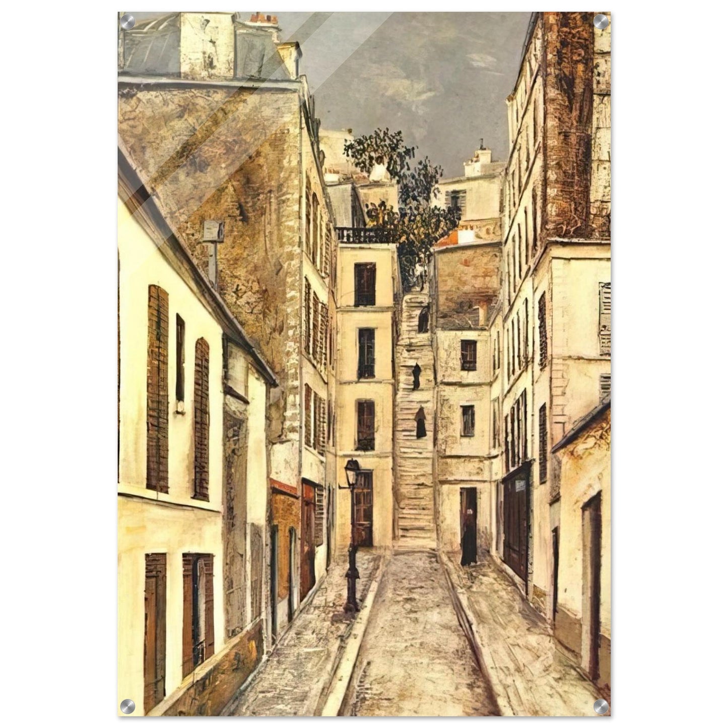 THE PASSAGE THE DEAD END - Maurice Utrillo Acrylic Print - 70x100 cm / 28x40″ inches | Maurice Utrillo Wall Art | Maurice Utrillo Prints