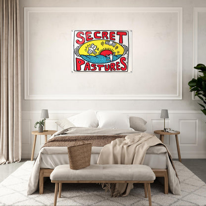 PROMOTIONAL POSTER FOR SECRET PASTURES 1984 - Keith Haring Acrylic Print - 70x100 cm / 28x40″ inches