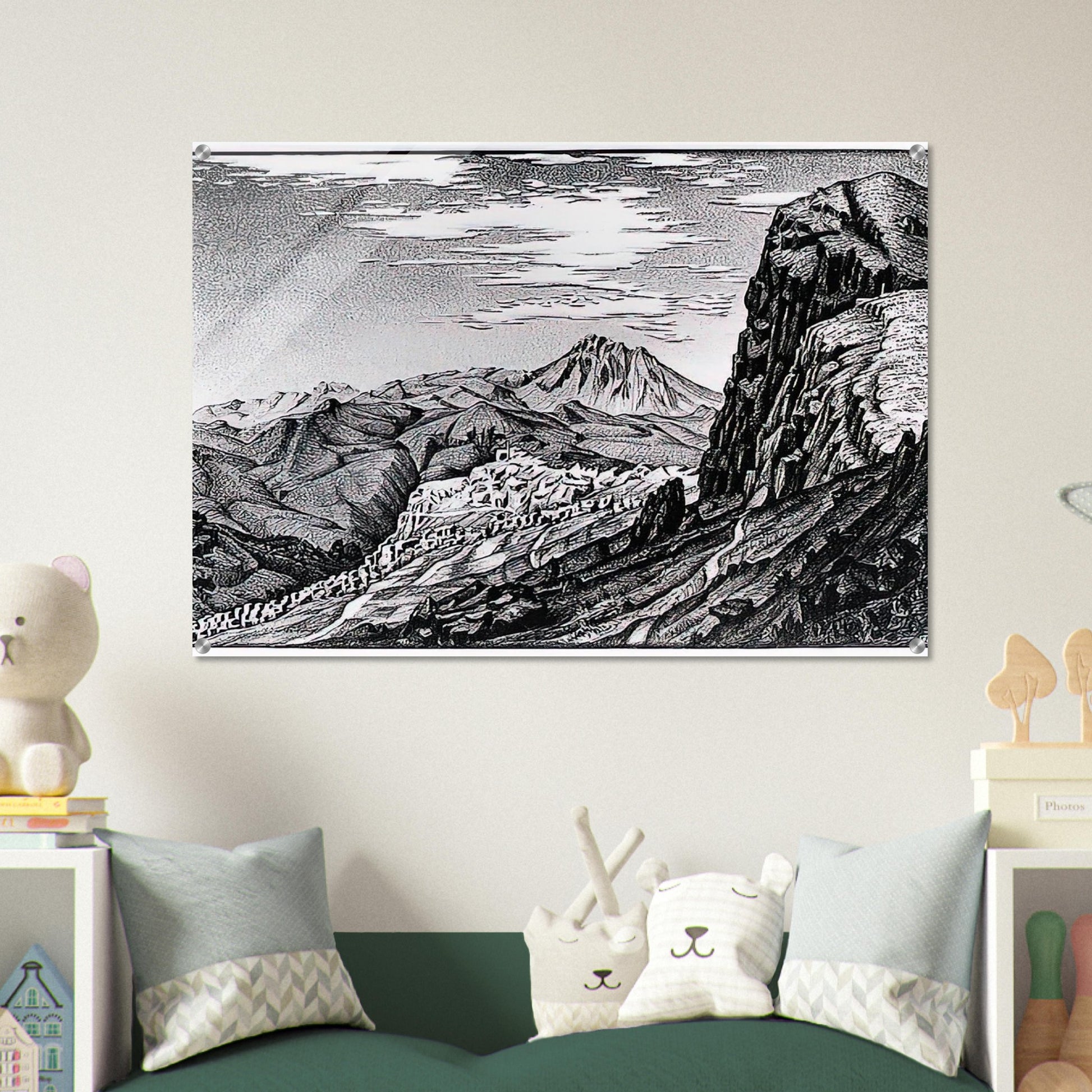 CALTAVUTURO IN THE MADONIE MOUNTAINS SICILY - MC Escher Acrylic Print - 70x100 cm / 28x40″ inches | Maurits Cornelis Escher Prints