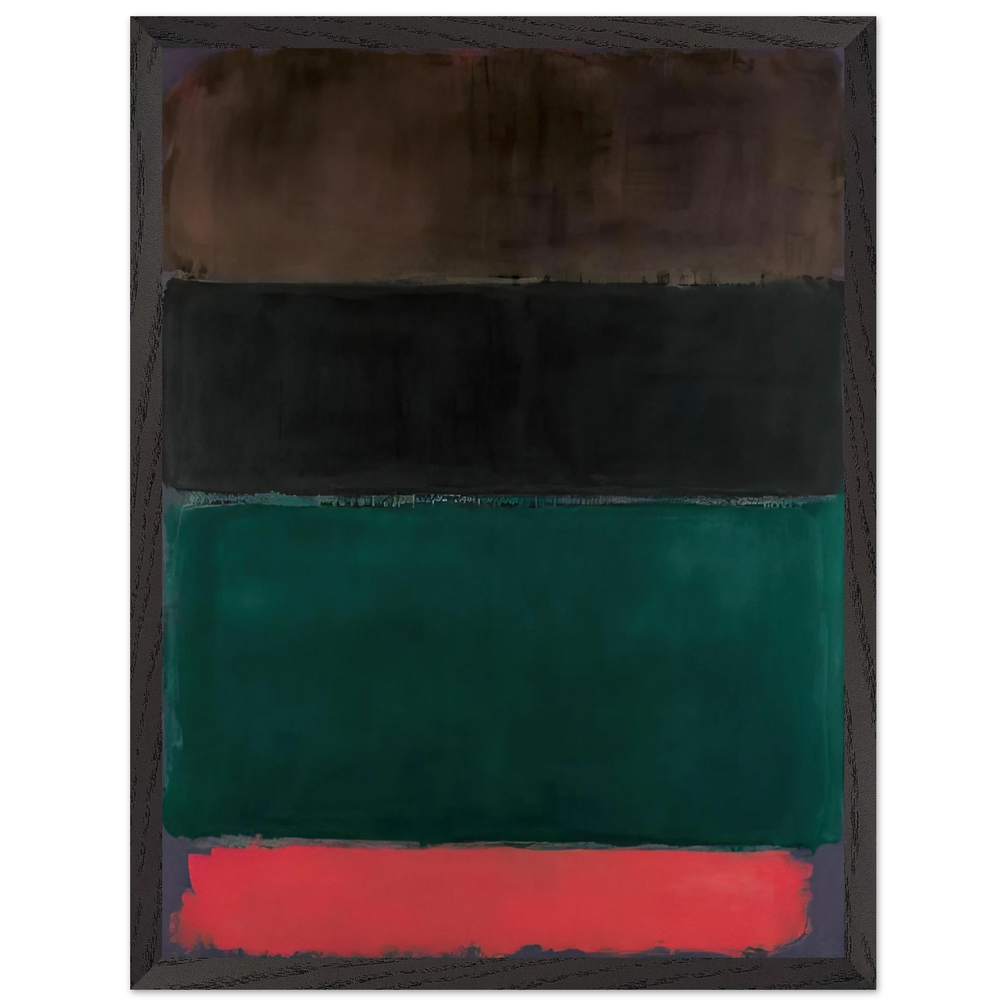 Mark Rothko - Untitled Red-Brown, Black, Green, Red - 1962 Wall Art - 60x80 cm / 24x32 inches - Premium Wooden Framed Poster With Fine Art Paper-canvas - Black frame