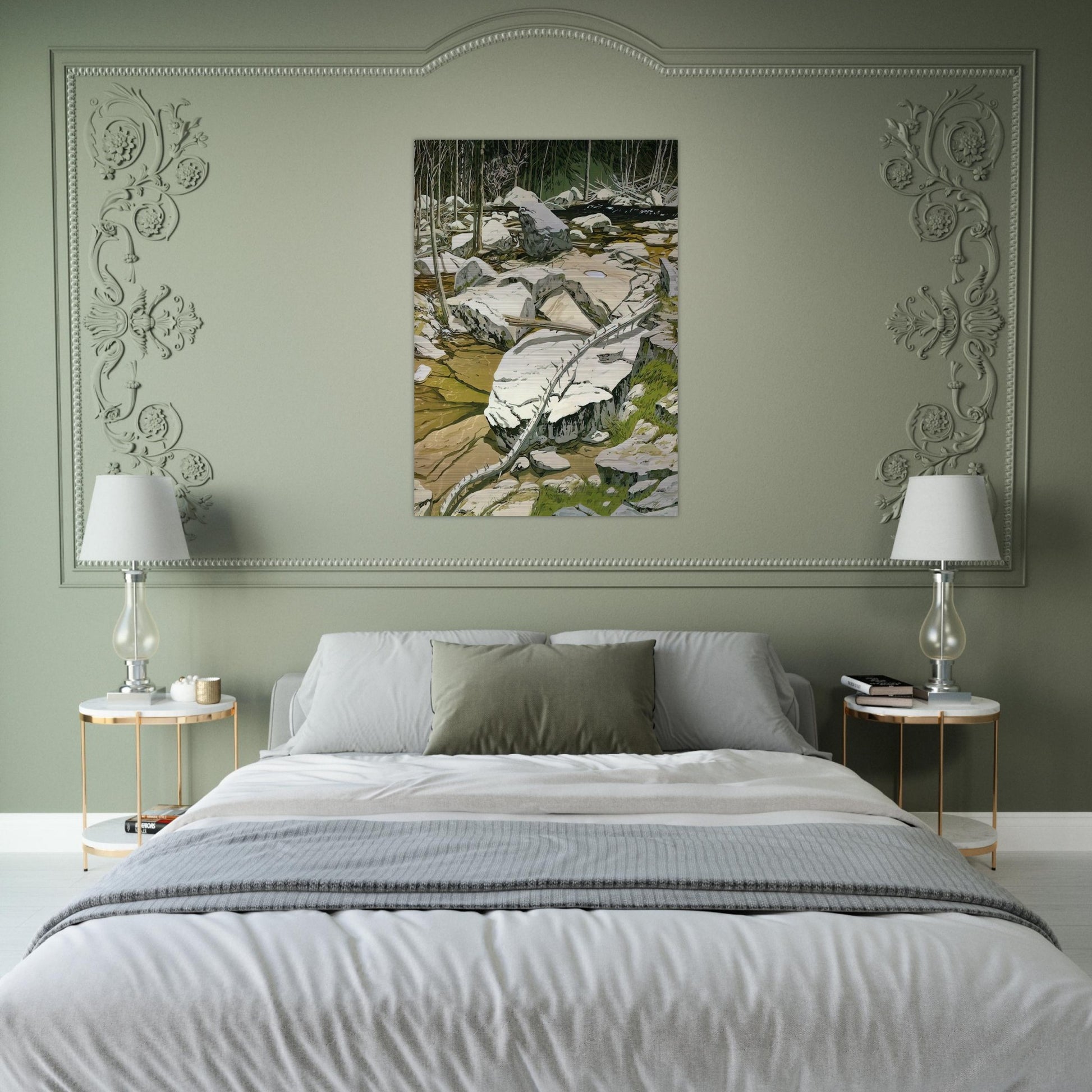 The Blue Pool - 1980 - Neil Welliver Brushed Aluminum Print - 70x100 cm / 28x40 inches | Neil Welliver Aluminum Print | Neil Welliver Prints