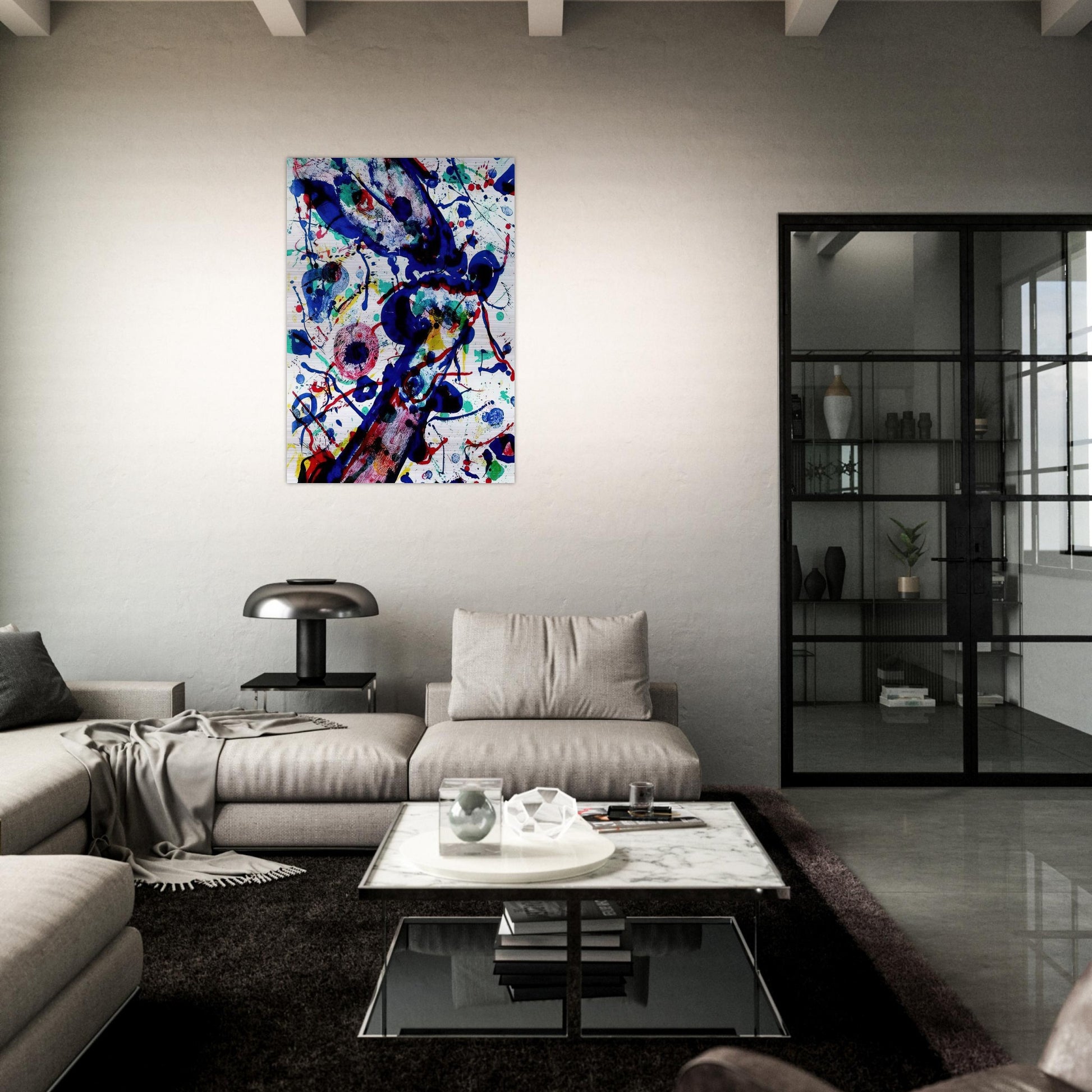 Untitled from Michel Waldberg s Posmes dans le ciel - Sam Francis Brushed Aluminum Print - 70x100 cm / 28x40 inches | Sam Francis Aluminum Print | Sam Francis Prints