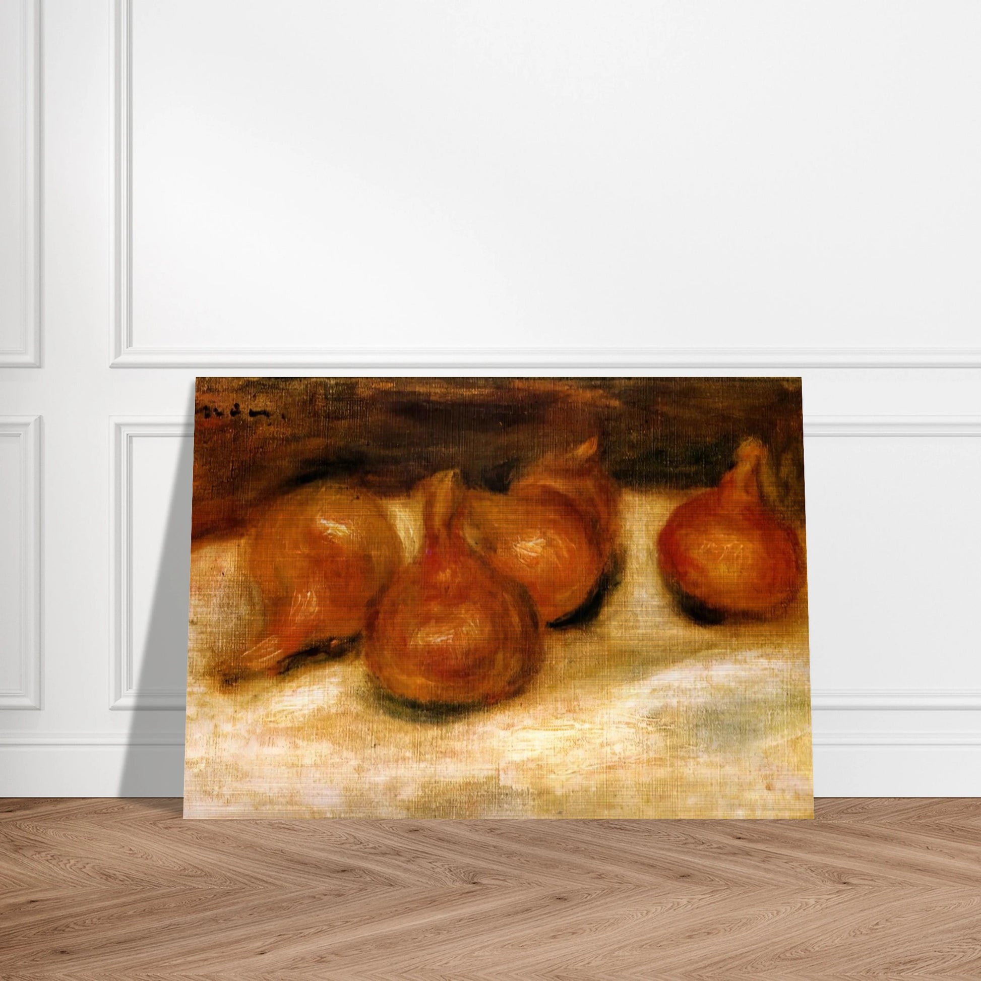 Still Life with Onions - Pierre-Auguste Renoir Brushed Aluminum Print - 70x100 cm / 28x40 inches | Pierre-Auguste Renoir Aluminum Print | Pierre-Auguste Renoir Prints