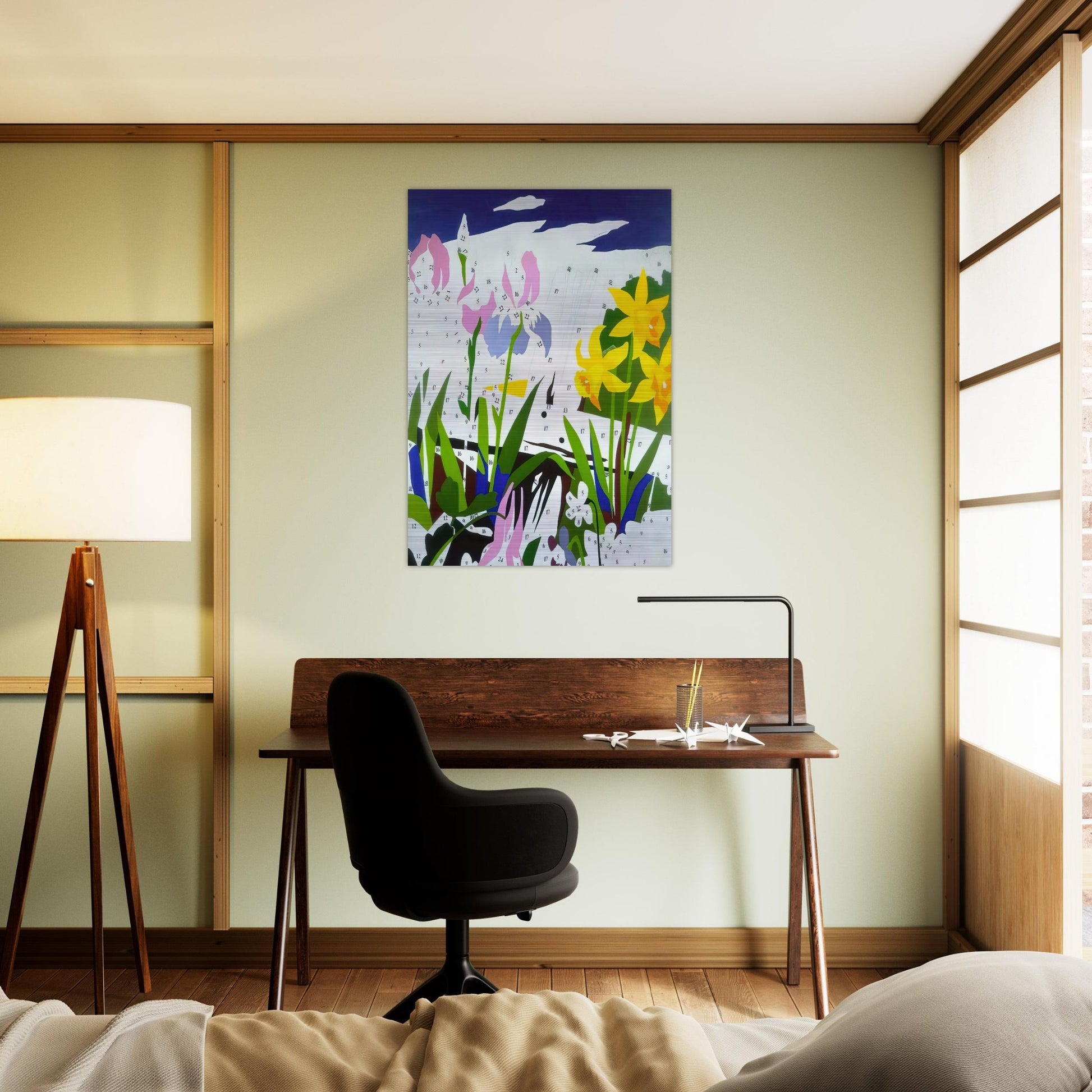 Do It Yourself  Flowers  - Andy Warhol Brushed Aluminum Print - 70x100 cm / 28x40 inches | Andy Warhol Aluminum Print | Andy Warhol Prints