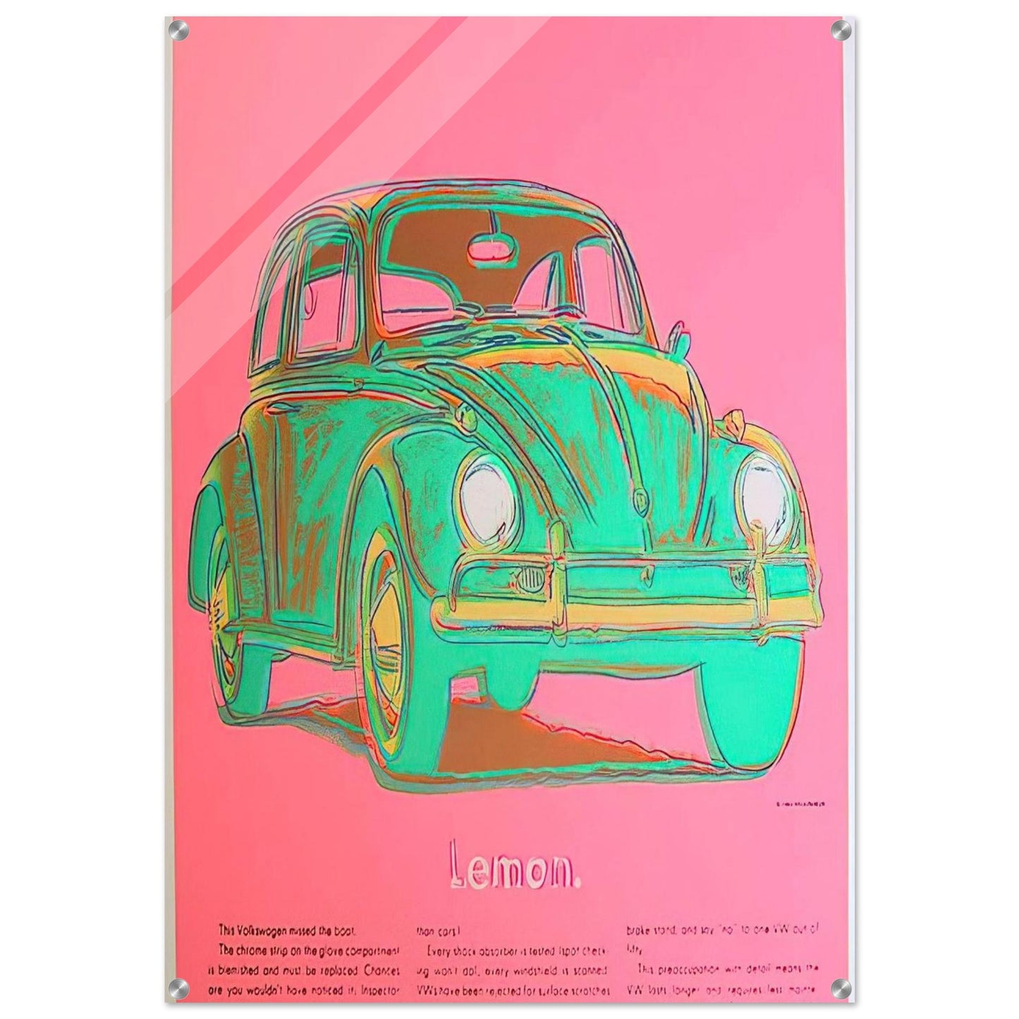 Volkswagen - Andy Warhol Acrylic Print - 70x100 cm / 28x40″ inches