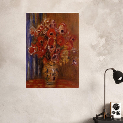 Vase of Tulips and Anemones - Pierre-Auguste Renoir Brushed Aluminum Print - 70x100 cm / 28x40 inches | Pierre-Auguste Renoir Aluminum Print | Pierre-Auguste Renoir Prints