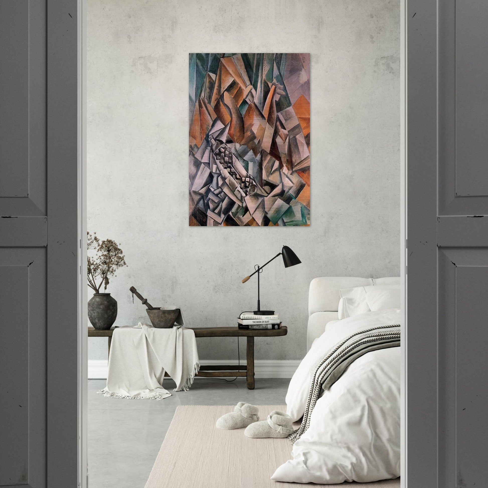 Still life with bottle of Anis del Mono - 1909 - Pablo Picasso Brushed Aluminum Print - 70x100 cm / 28x40 inches | Pablo Picasso Aluminum Print | Pablo Picasso Prints