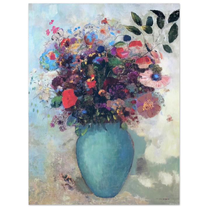 Odilon Redon - FLOWERS IN A TURQUOISE VASE  75x100 cm / 30x40inches Fine Art Poster