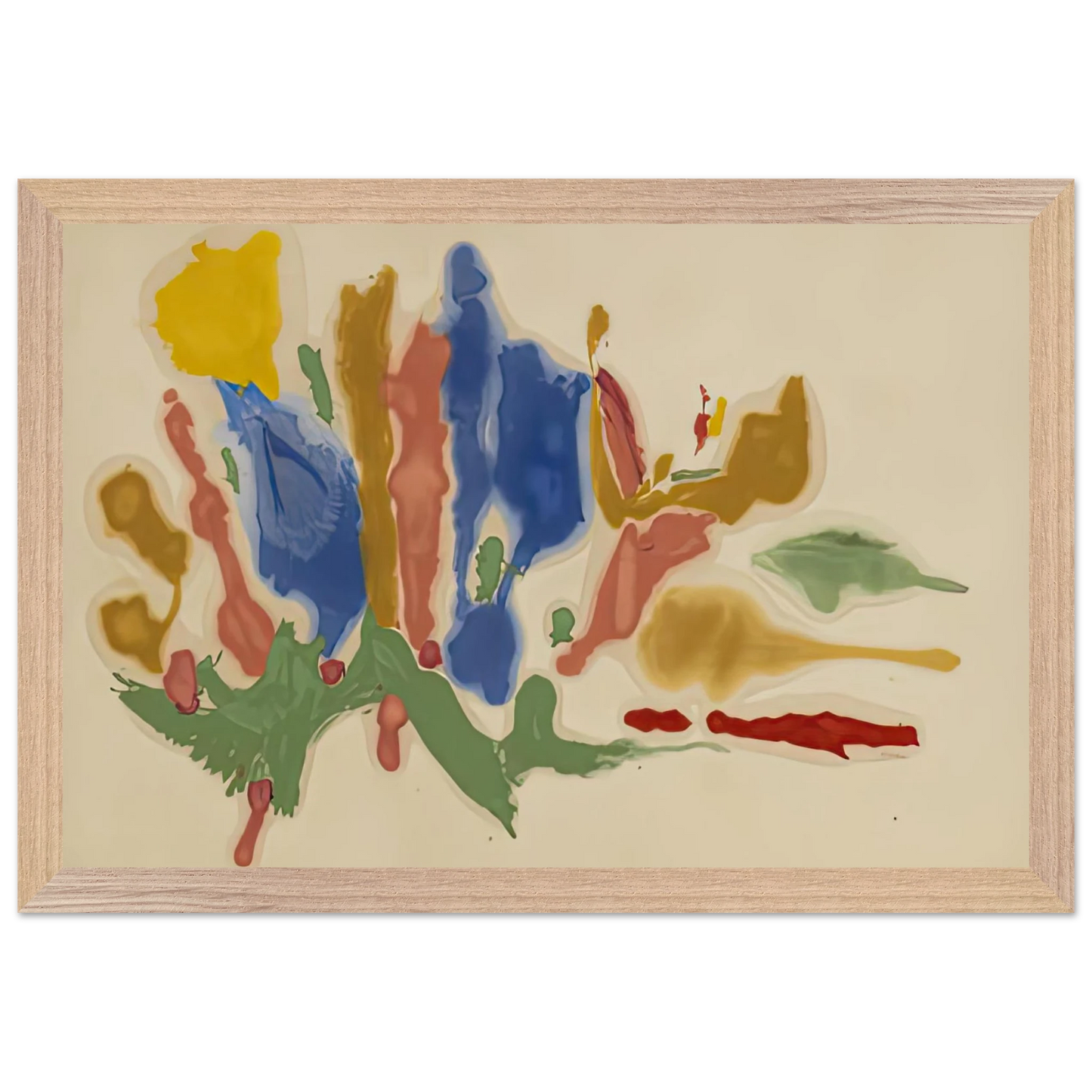 Helen Frankenthaler - Cool Summer, 1962- Wall Art - 30x40 cm / 12x16 inches - Premium Wooden Framed Poster With Fine Art Paper-canvas - Black frame