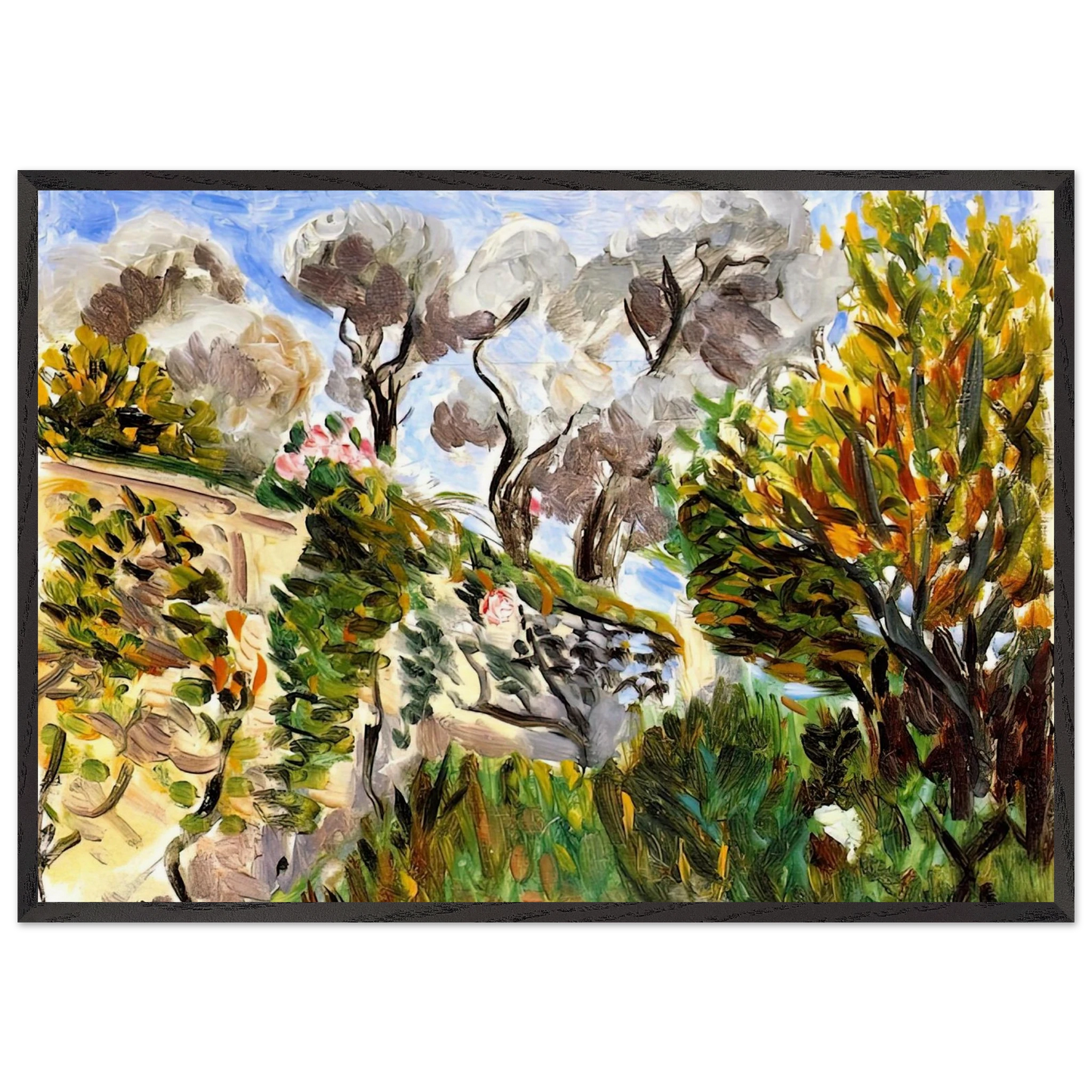 OLIVE TREES RENOIR S GARDEN IN CAGNES 1917 - Henri Matisse 70x100 cm / 28x40 inches Framed Art Print – Black Wooden Frame