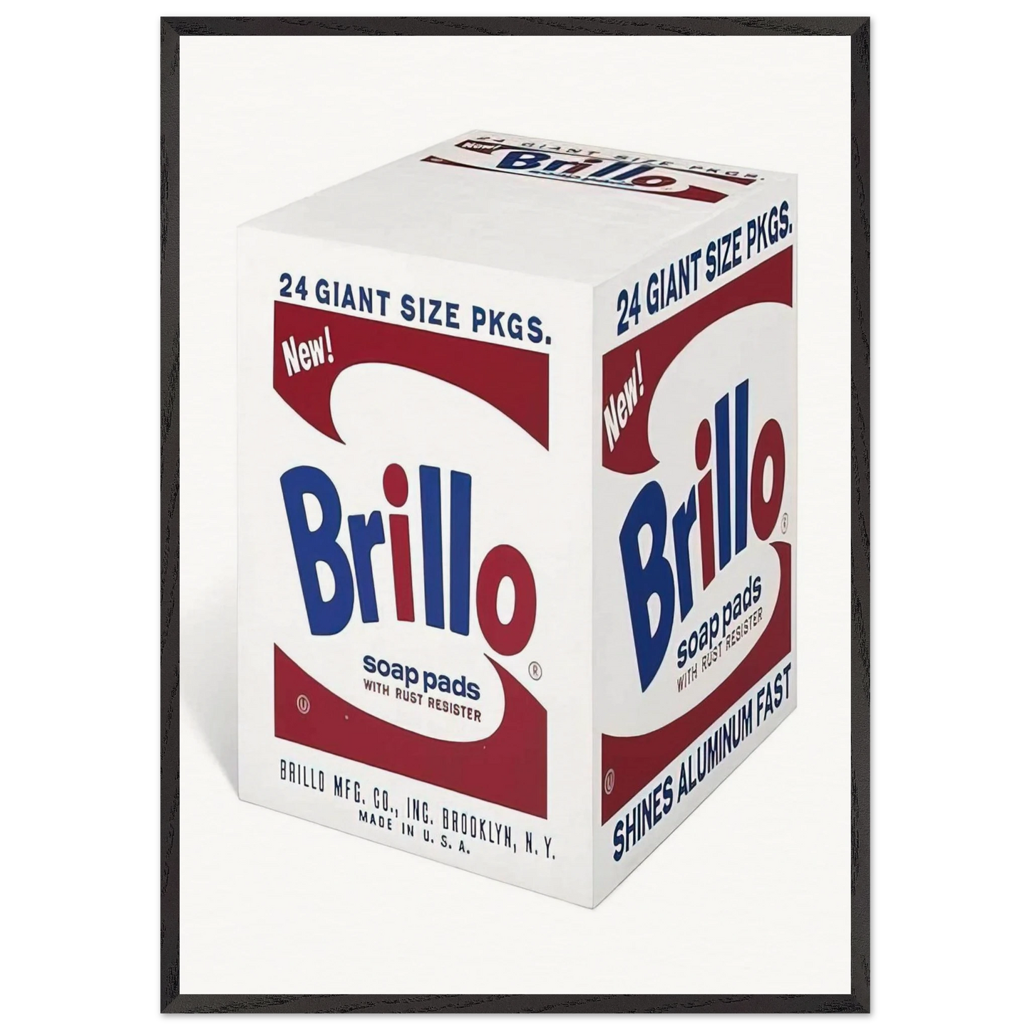 Brillo Soap Pads - Andy Warhol 70x100 cm / 28x40 inches Framed Art Print – Black Wooden Frame