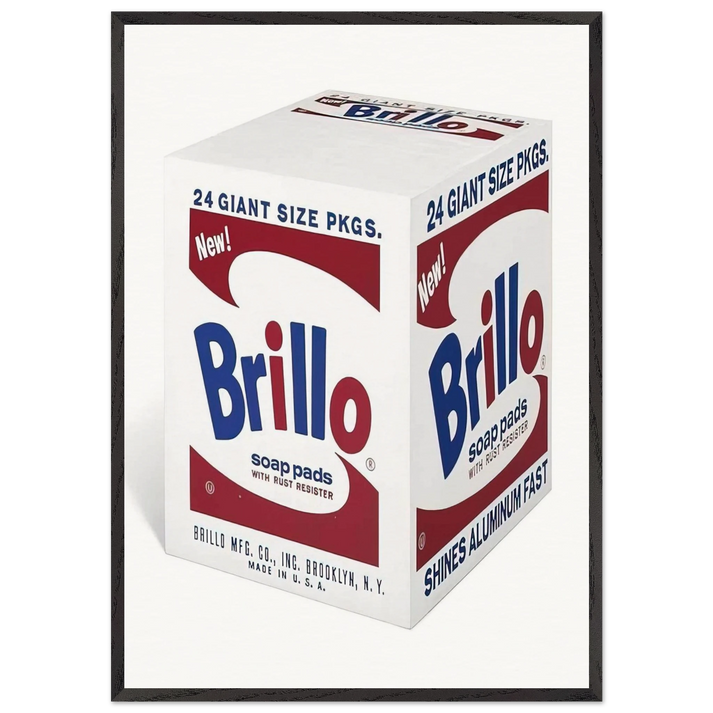 Brillo Soap Pads - Andy Warhol 70x100 cm / 28x40 inches Framed Art Print – Black Wooden Frame