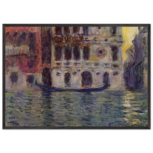 Palazzo Dario 3 - claude monet 70x100 cm / 28x40 inches Framed Art Print – Black Wooden Frame