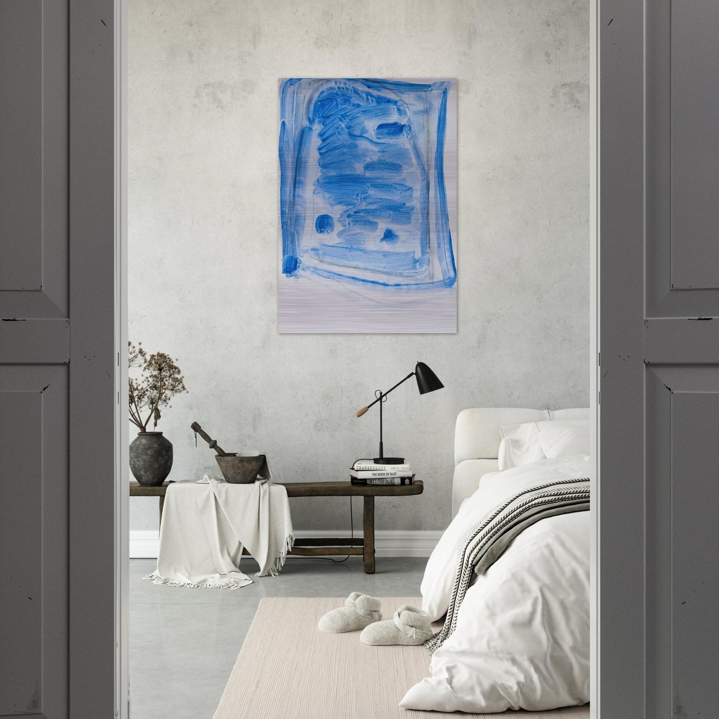 Sketchy Cobaltic Blue Flag - 2009 - Raoul De Keyser Brushed Aluminum Print - 70x100 cm / 28x40 inches | Raoul De Keyser Aluminum Print | Raoul De Keyser Prints
