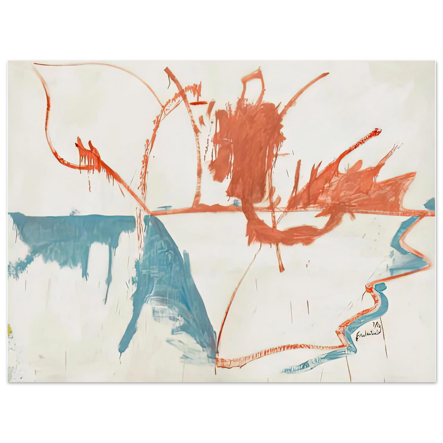 Helen Frankenthaler - French Horizon, 1958- Wall Art - 21x29.7 cm / 8x12" - Fine Art Poster-canvas - -