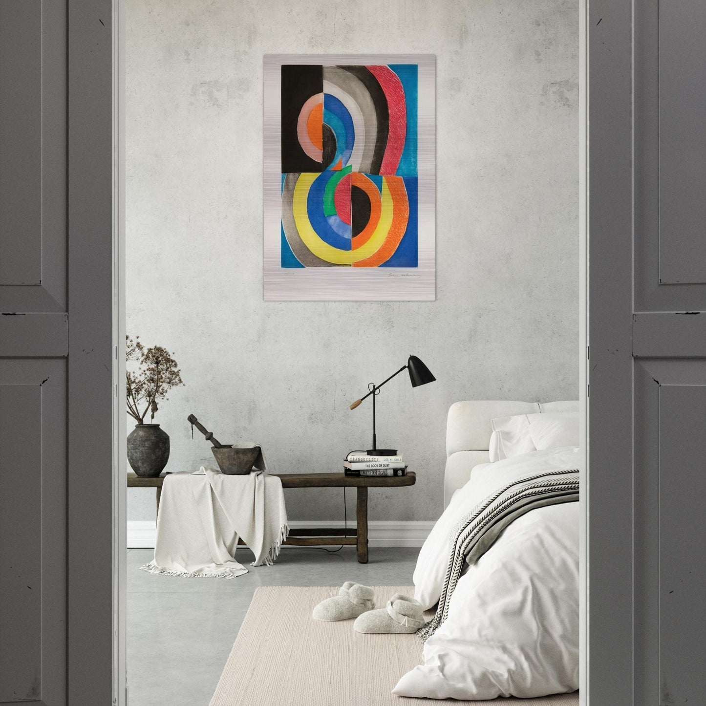 ABSTRACT COMPOSITION WITH SEMICIRCLES - Sonia Delaunay Brushed Aluminum Print - 70x100 cm / 28x40 inches | Sonia Delaunay Aluminum Print | Sonia Delaunay Prints