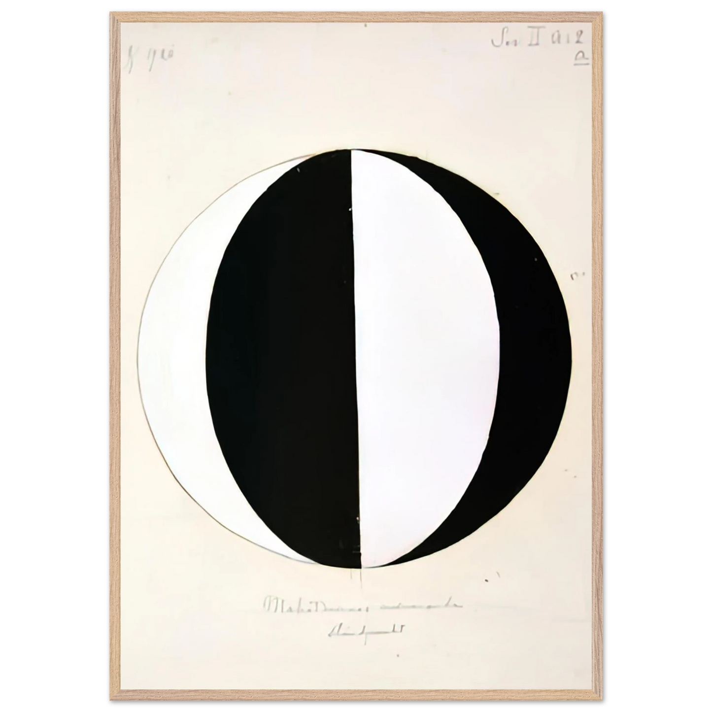 Hilma af Klint - THE MAHATMAS PRESENT STANDING POINT SERIES II NO 2A 1920 Wall art - 45x60 cm / 18x24 inches - Premium Wooden Framed Poster With Fine Art Paper-canvas - Wood frame
