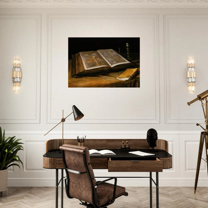 Still Life with Bible - Vincent van Gogh Brushed Aluminum Print - 70x100 cm / 28x40 inches | Vincent van Gogh Aluminum Print | Vincent van Gogh Prints