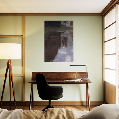 QUIET POND IN THE PARK OF APPEAL - Gustav Klimt Brushed Aluminum Print - 70x100 cm / 28x40 inches | Gustav Klimt Aluminum Print | Gustav Klimt Prints