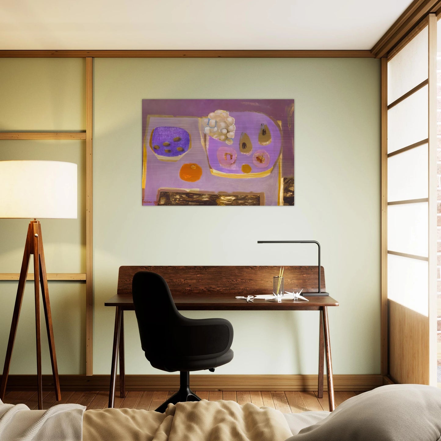 Mauve Still Life - 1968 - Mary Fedden Brushed Aluminum Print - 70x100 cm / 28x40 inches | Mary Fedden Aluminum Print | Mary Fedden Prints
